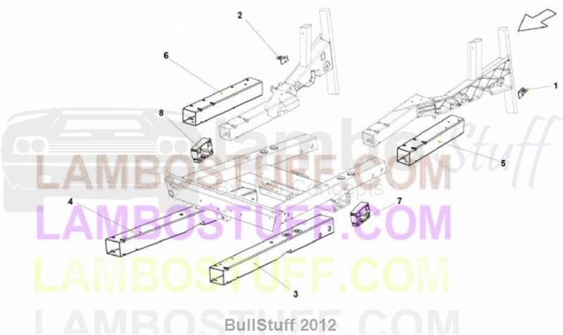 2012 Lamborghini GALLARDO LP 550-2 COUPE EUROPE FRONT FRAME ELEMENTS (701.03.00)